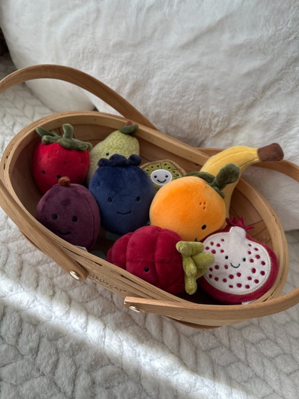 Jellycat Fabulous Fruit Set of 9 with Basket All With Tags